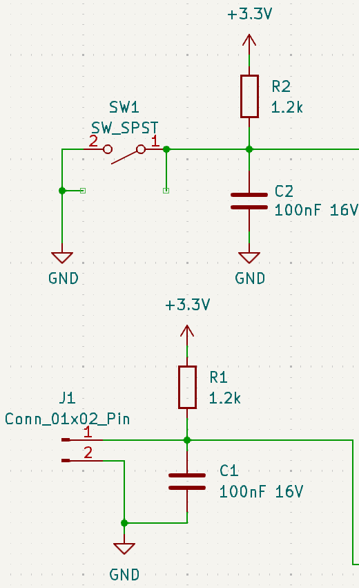 Schematic over button circuits