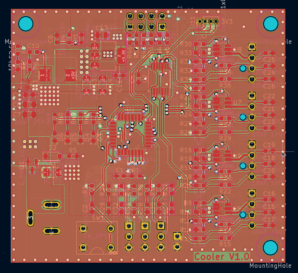 An image of a completed PCB