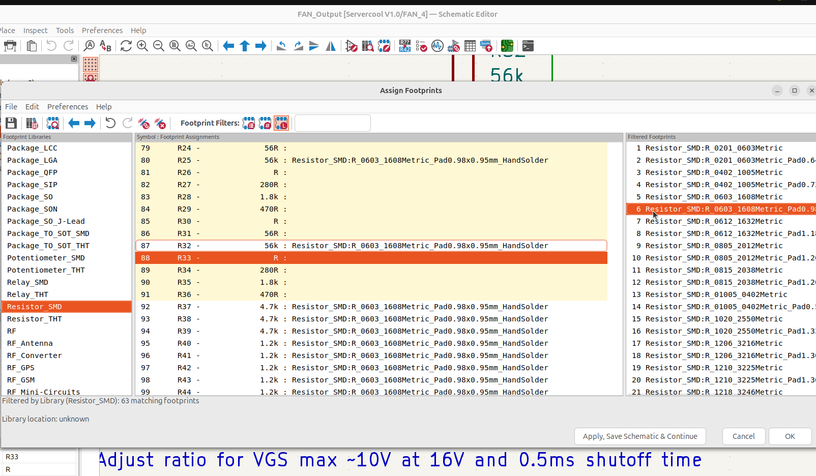 Image of the footprint assignment tool