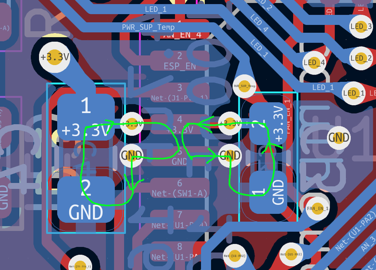 Image of a better layout for a MCU and decoupling capacitor