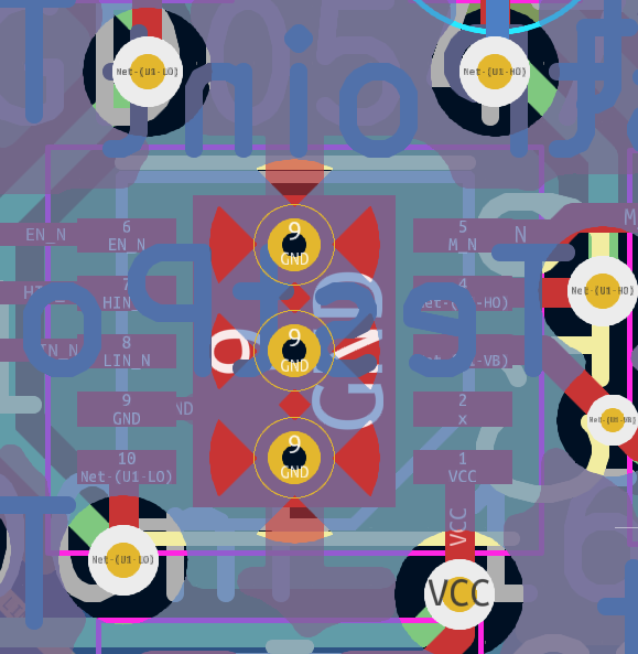 Image of thermal vias on an exposed pad