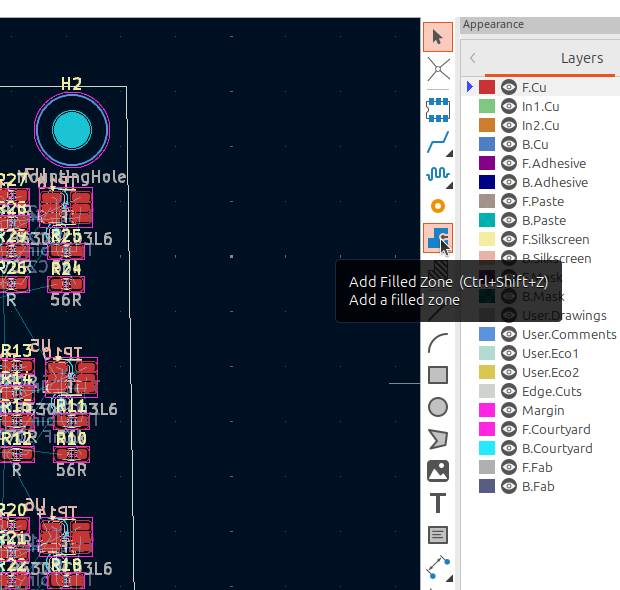 Image showing how to place a filled zone